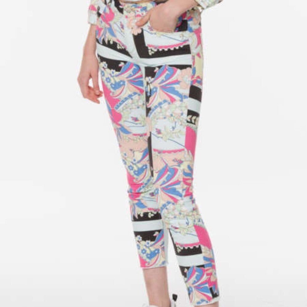 Liu Jo Designer Drill Prints Jean Pants (24, XS)